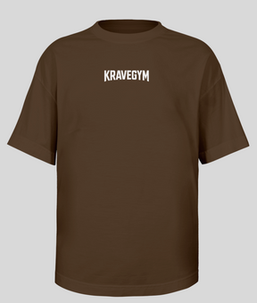 Camiseta Oversized - KRAVEGYM e KVG (Marrom)